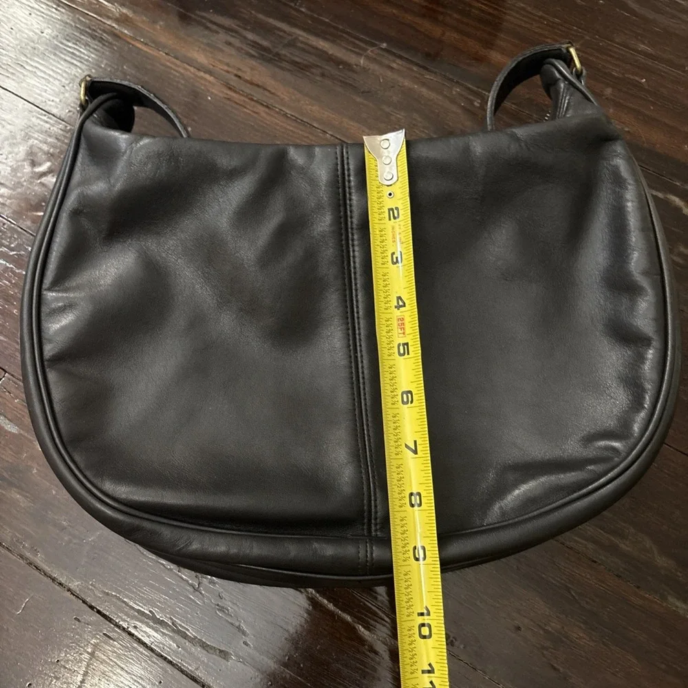 Vintage Coach Black Crossbody Pre94 4017 Light Hobo Leather Bag Large Zip (s2)